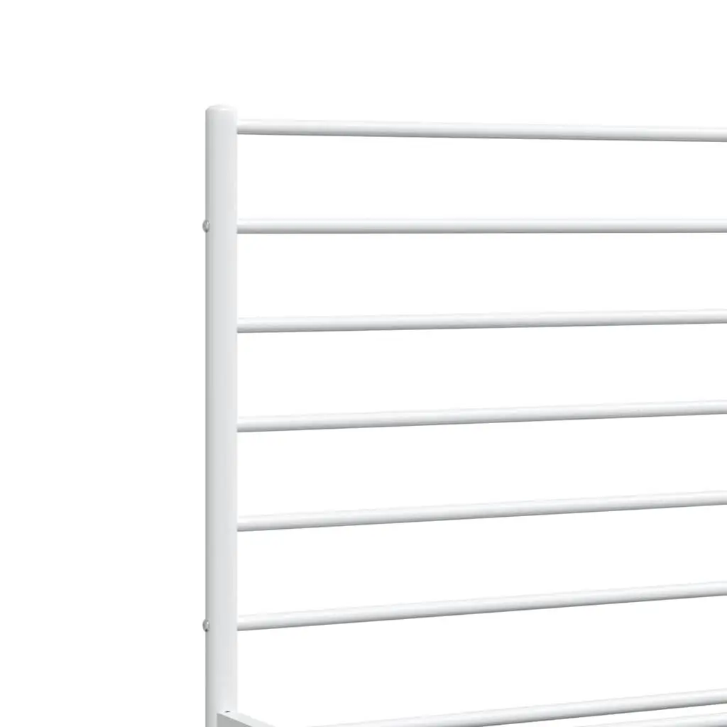 Metal Bed Frame Sturdy Support 150x200 cm White Steel