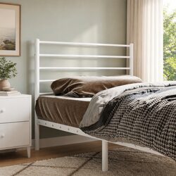 90cm Metal Headboard in White for Bed Frames