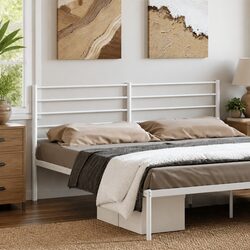 180cm White Metal Headboard for Bed Frame