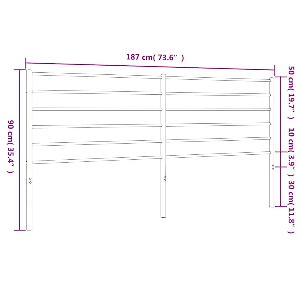 Metal Headboard Back Support 180cm White