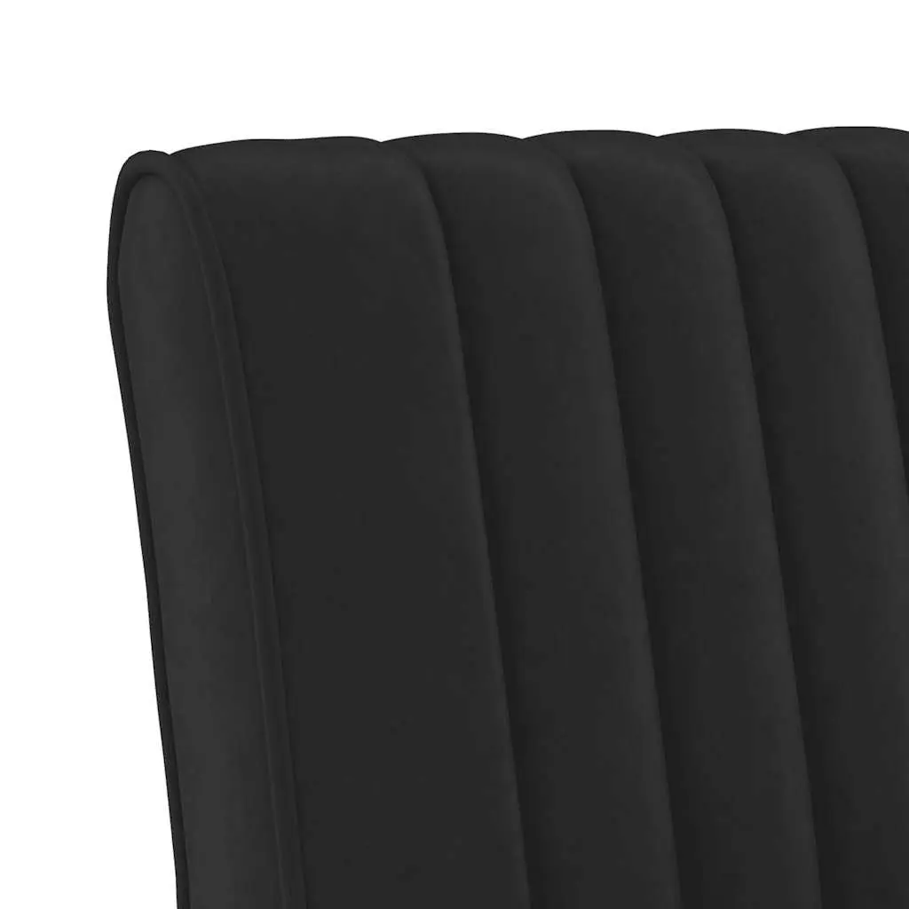 Slipper Chair Black Velvet Upholstered Accent Lounge Seat Wooden Legs Backrest