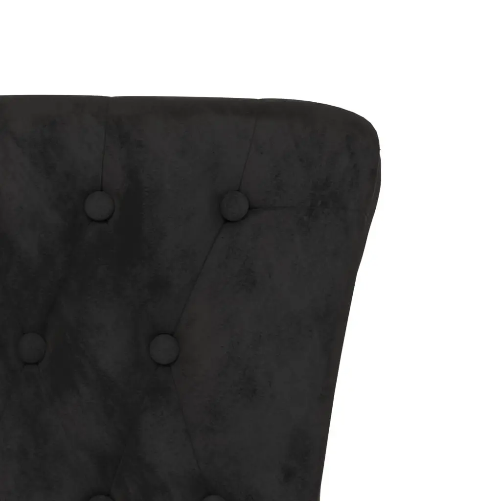 High Back Arm Chair Black Velvet Button Accent Furniture Living Room Office