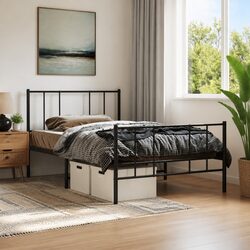 Sturdy Metal Bed Frame King Single 107x203cm Black