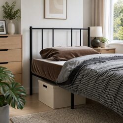 90cm Black Powder-Coated Metal Headboard for Beds