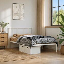 Metal King Single Bed Frame 107x203cm with Headboard