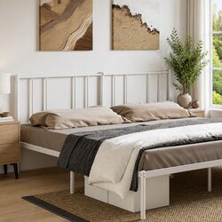 White 180cm Metal Headboard with Sturdy Construction