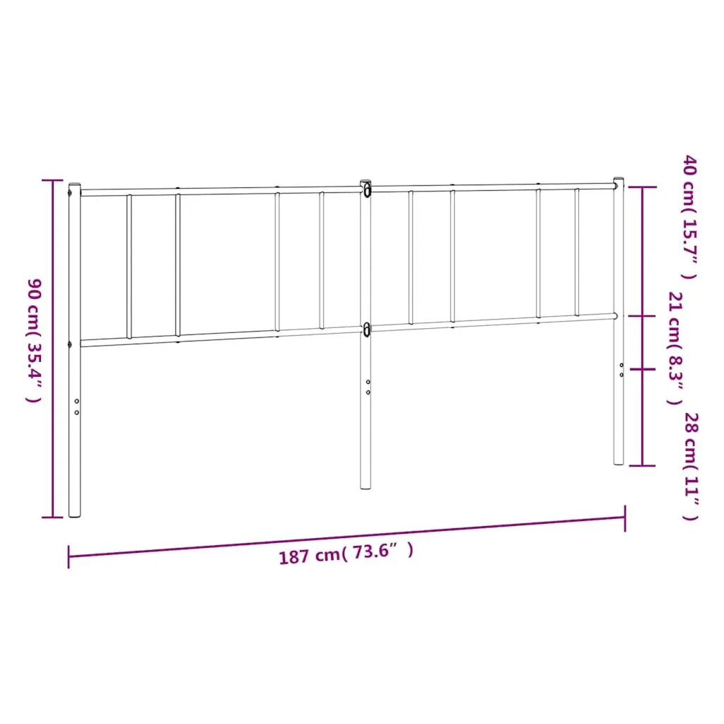 Metal Headboard Back Support 180cm White