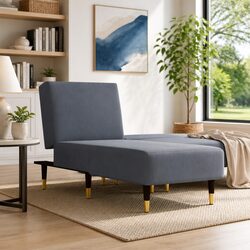 3-Position Chaise Longue Recliner Sofa in Velvet