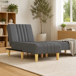Convertible Chaise Longue Reclining Lounge Chair in Grey