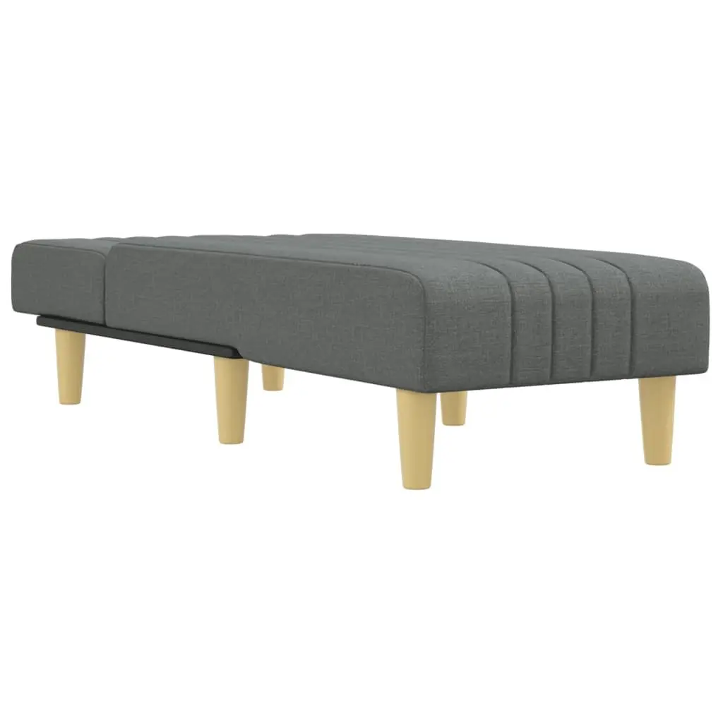 Chaise Longue Reclining Lounge Chair Grey Fabric Convertible 3-Position Sofa