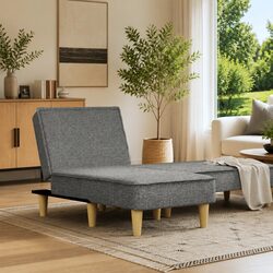 Convertible Dark Grey Chaise Longue with Sturdy Construction