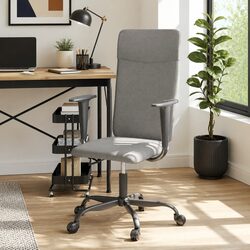Adjustable Height Grey Fabric Office Chair with Castors