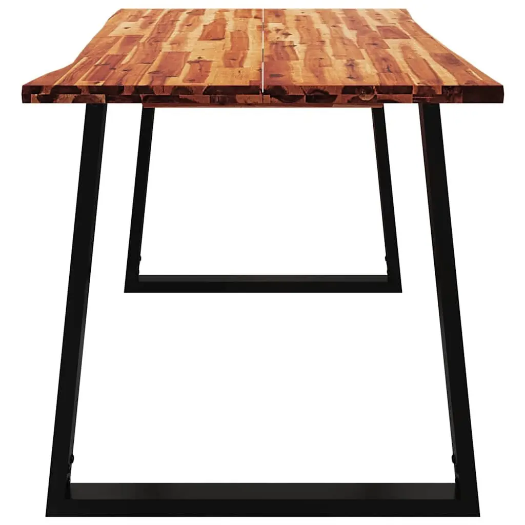 Dining Table Live Edge Solid Acacia Wood 140x80x75cm Brown