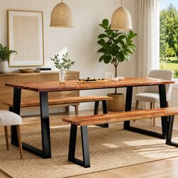 Solid Acacia Live Edge Dining Table 200x90x75 cm