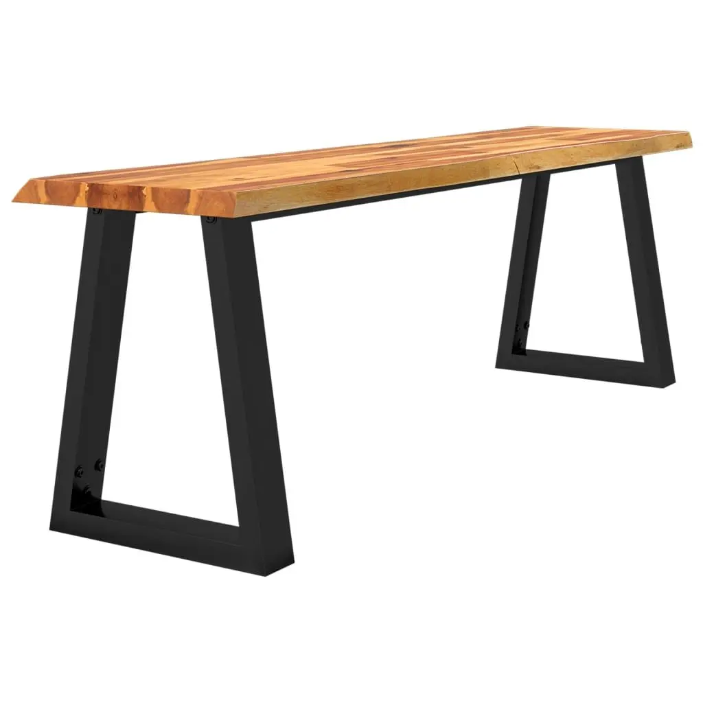 Solid Wood Bench Comfort 140 cm Brown Live Edge Acacia Dining Room Hallway Seating Furniture