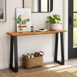 Console Table 140x40x80cm Acacia Wood Live Edge Brown