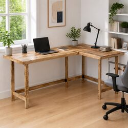 L-Shaped Wooden Desk 165x110x75cm for Efficient Workspaces
