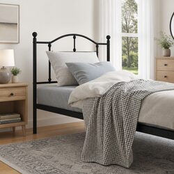 90 cm Black Metal Headboard with Sturdy Support