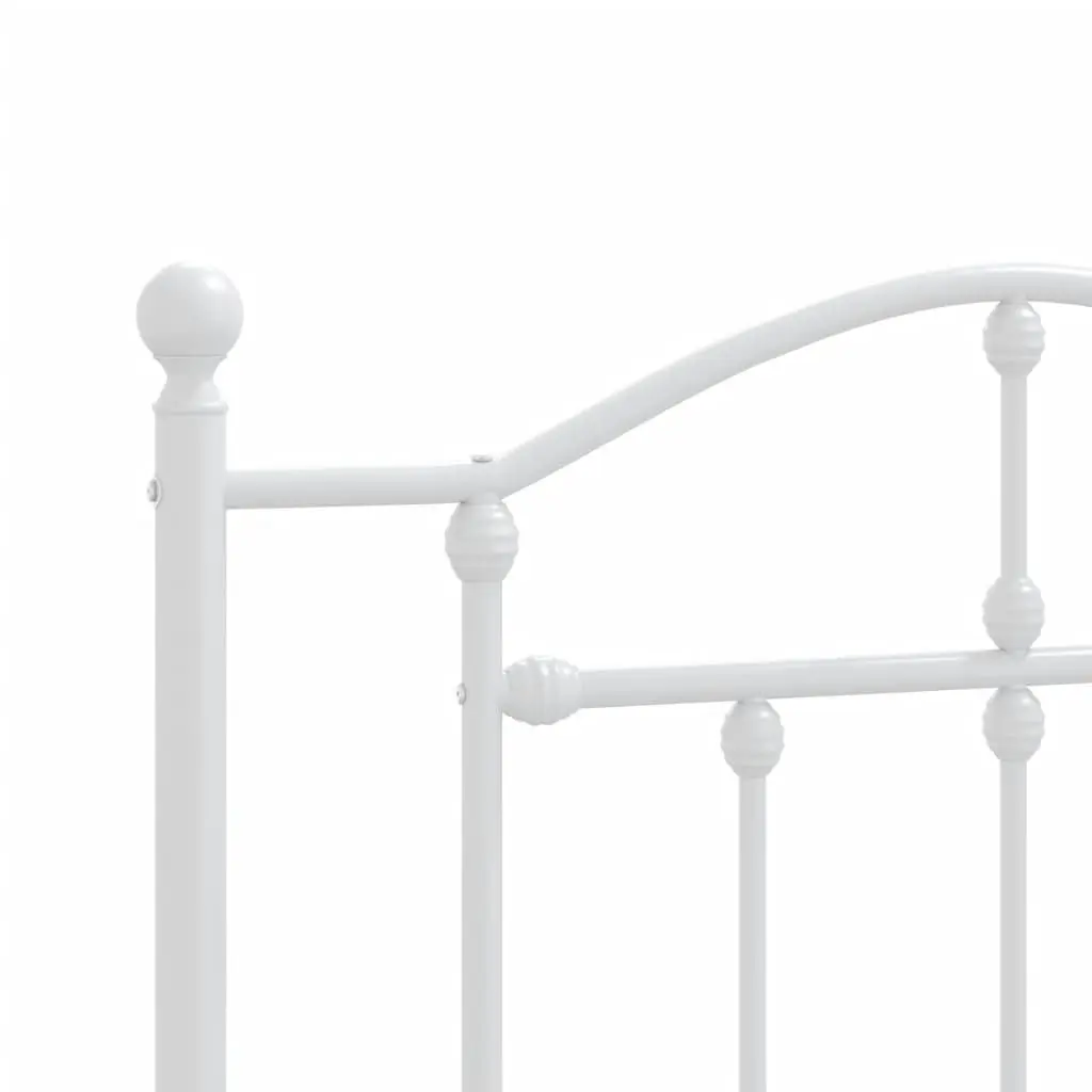 White Metal Headboard 107cm Durable Powder Coated Steel Bedroom Furniture