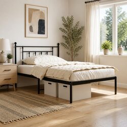 Metal Bed Frame King Single 107x203cm with Steel Slats