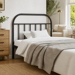Sturdy Black Metal Headboard - 107 cm Width