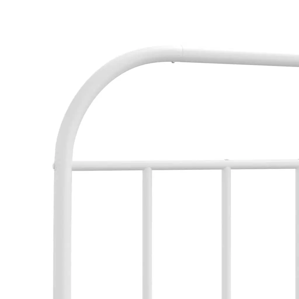 Metal Headboard Back Support Powder Coated Steel 90 cm White Bed Frame Accessory
