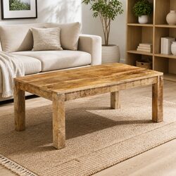 Solid Mango Wood Coffee Table 100x55x40 cm Vintage Design