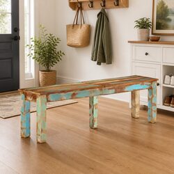 Solid Reclaimed Wood Bench 160x35x46cm Brown