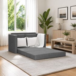 Convertible Grey Floor Sofa Bed with Metal Frame