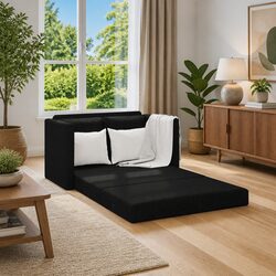 Metal Frame Floor Sofa Bed 2-in-1 Convertible Design