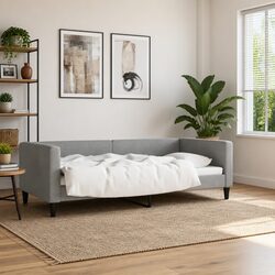 Day Bed Sofa Couch 90x190 cm in Grey Fabric
