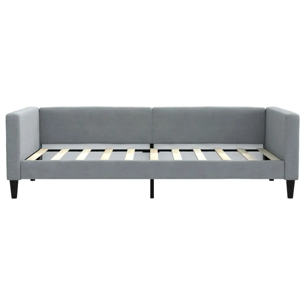 Day Bed Sofa Couch 90x190 cm Fabric Grey Sleeper Guest Bedroom Living Room
