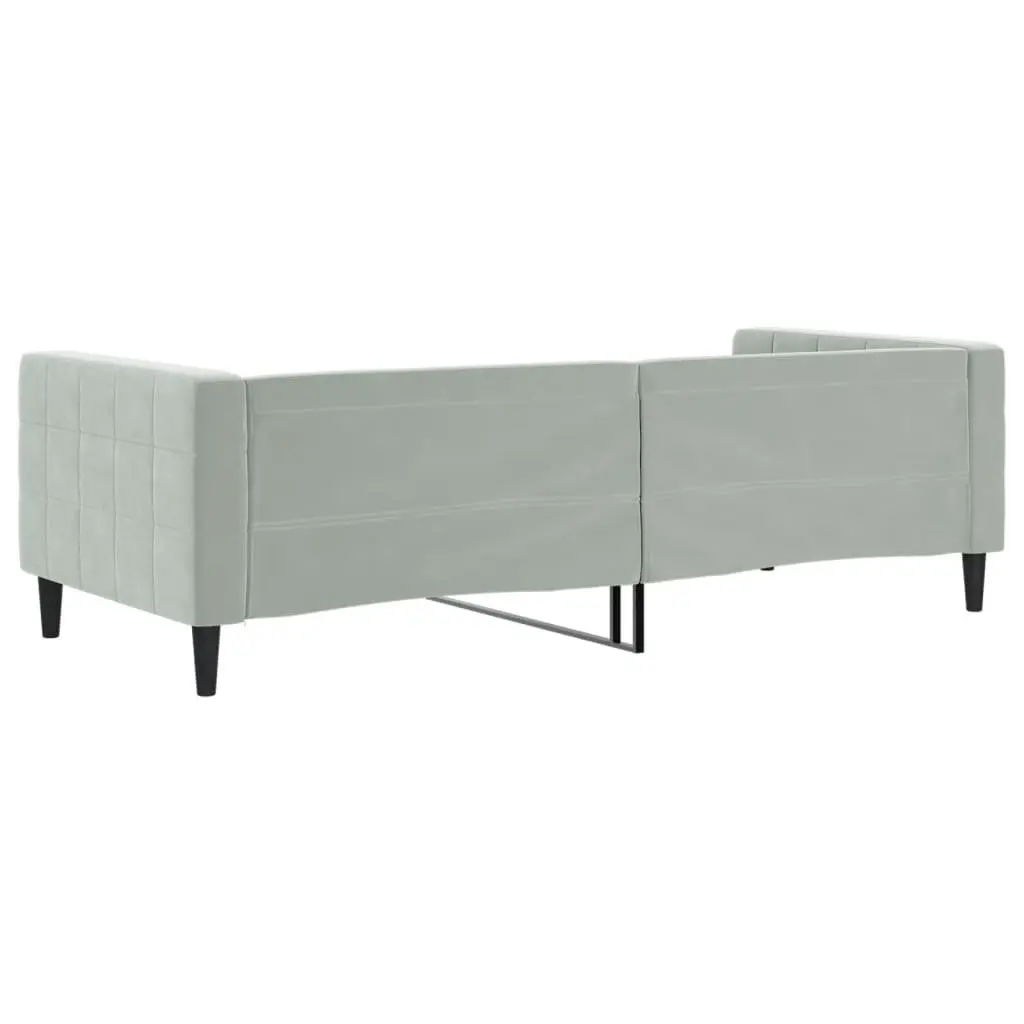 Day Bed Sofa Bed Grey Velvet 90x190 cm Bedroom Living Room Furniture Sleeper