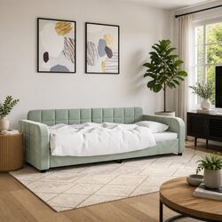 90x190cm Grey Day Bed Sofa with Sturdy Frame