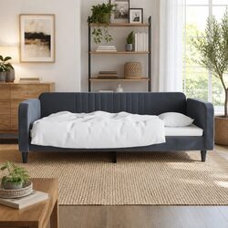 Day Bed Sofa Bed Frame in Velvet Grey 90x190 cm