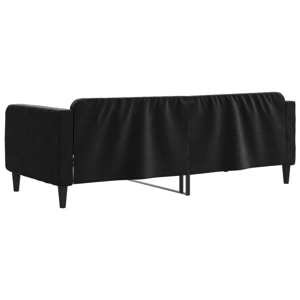 Day Bed Sofa Bed Velvet Upholstered 90x190 cm Black