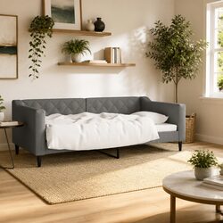 90x190cm Day Bed Sofa Bed in Grey Fabric