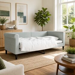 Day Bed Frame in Grey Velvet 90x190 cm with Slatted Base