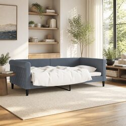 Day Bed Sofa Bed in Grey Velvet 90x190 cm Specifications