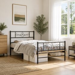 Black Metal Bed Frame King Single 107x203 cm Specifications