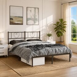 Sleek Black Metal Bed Frame: Designed for Modern Living