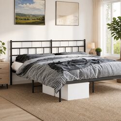 Durable Black Metal Headboard for 180cm Beds
