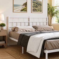 150cm White Metal Headboard for Bed Frames