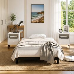 King Single Bed Frame in Black Faux Leather