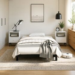 Black Velvet King Single Bed Frame with Plywood Support