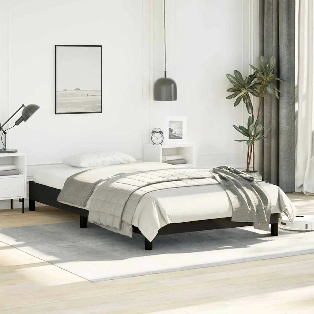 King Single Bed Frame Black Velvet Upholstered Platform Bedroom Furniture