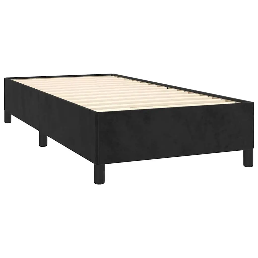 King Single Bed Frame Black Velvet Upholstered Platform Bedroom Furniture