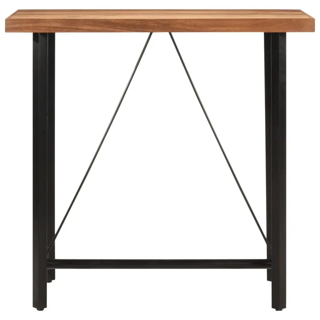 Bar Table Solid Acacia Wood Iron Frame Brown 110x55x107 cm Kitchen Dining