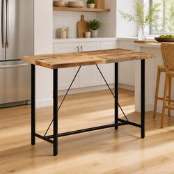 Bar Table with Iron Frame and Mango Wood Top 150x70x107 cm