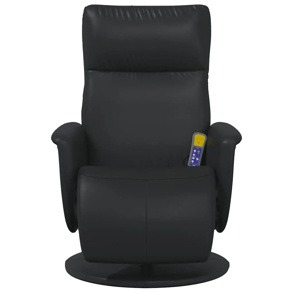 Massage Recliner Chair with Footrest Vibration Therapy Adjustable Black Faux Leather